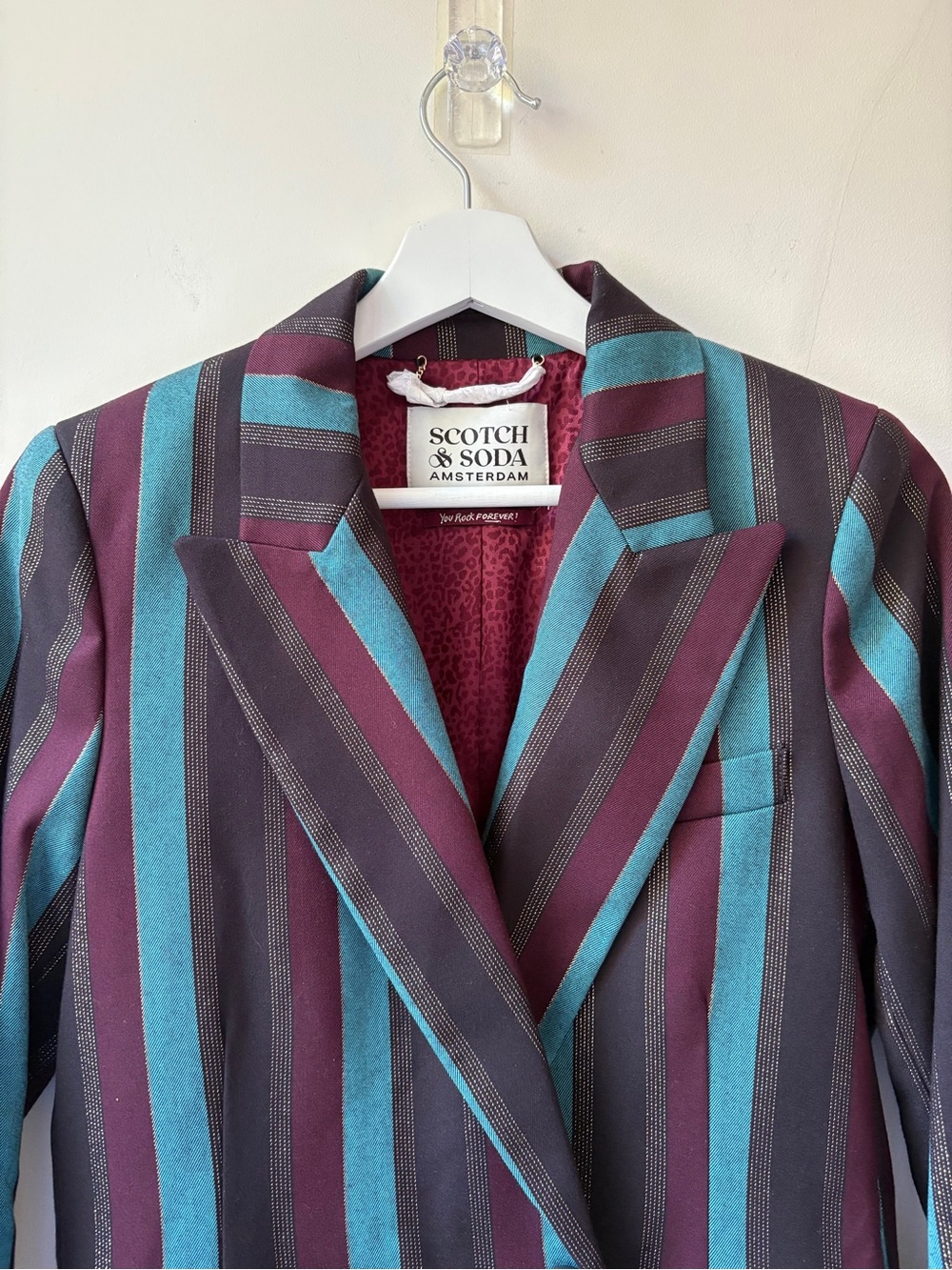 Scotch & Soda Metallic Striped Double-Breasted Blazer - Picture 5 of 16